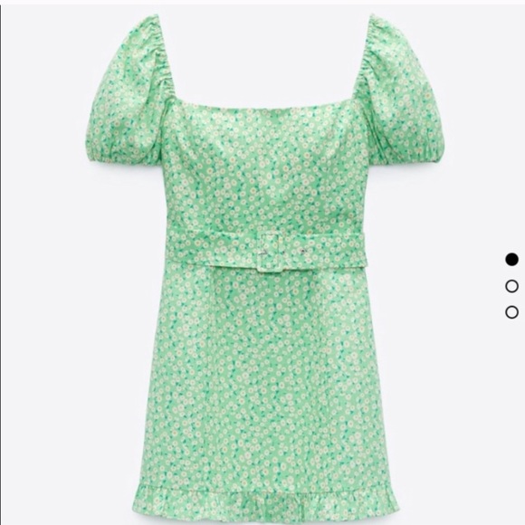 Zara Green Belted Mini Dress - Picture 5 of 6